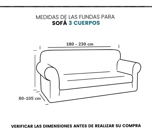 Funda Premium Sillón Sofá 3 Cuerpos Elasticada Acolchada