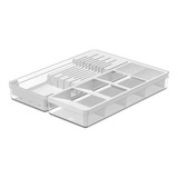  Organizador De Cuchillo Y Cubiertos Clear Blanco