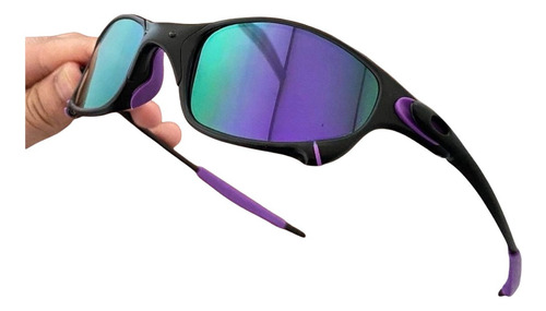 Óculos Juliet Carbon Lente Violet Esverdeado Kit Roxo