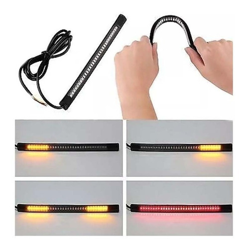 Luz Tira De Led Flexible Posicion Stop Y Giro Moto  19cm