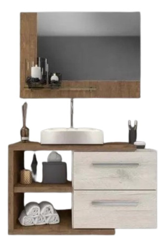 Vanitory Moderno Mueble Para Baño Espejo Organizador Vm-230