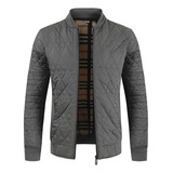 Chaqueta De Algodón Cálido Y Entallada Para Hombre O, Cuello