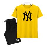 Conjunto Camisa Plus Size Bermuda Esportiva Beisebol Times 