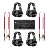 Combo Fifine N6 Amplificador De Auriculares + 4 Auriculares