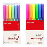 Kit 12 Caneta Marcador Marca Texto Neon Pastel Newpen Estojo