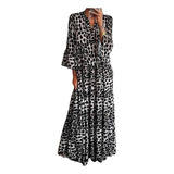 Yo) Leopard Print Bohemian Long Dress