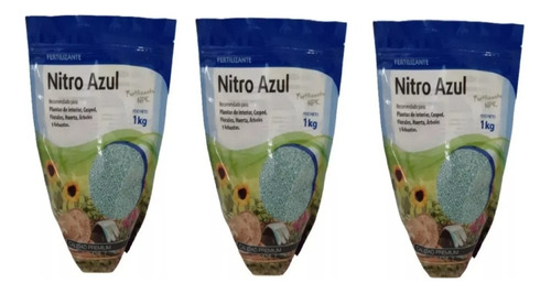 Nitro Azul Fertilizante Liberación Lenta 1kg X 3 Unid Cesped