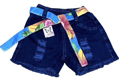 Short Jeans Infantil Feminino Modinha Com Faixa