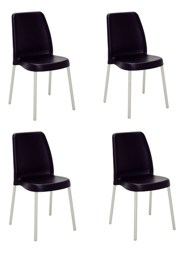 4 Cadeiras Vanda Pernas De Alumínio Anodizadas - Tramontina