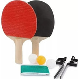 Pack 2 Paletas De Ping Pong Con 3 Pelotas Y Malla Tenis Mesa