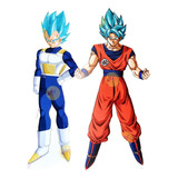 Goku Y Vegeta Blue Figura Para Decoración - Coroplast 80 Cm 