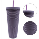 Termo Tumbler Vaso Studded Plastico Popote 700 Ml Colores Color Lila Matte