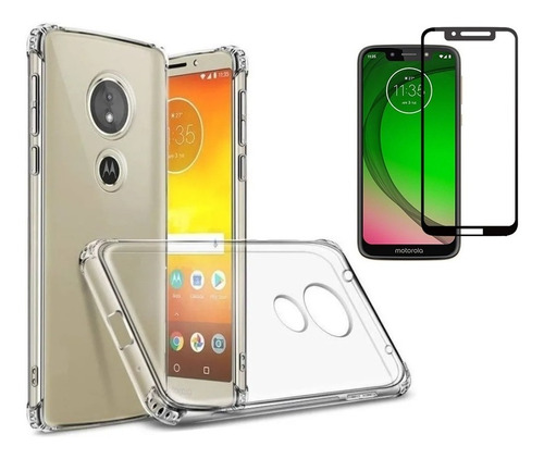 Capinha Para Moto G7 Play Xt1952 + 2 Películas Vidro 3d