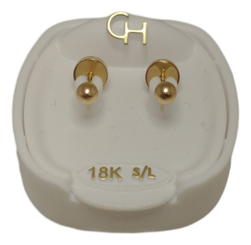 Aros Abridores De Oro 18k Bolita Mini