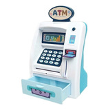 Mini Cajero Automatico Banco Juguete Alcancia Ahorro Dinero Color Azul