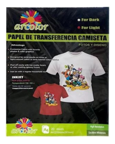 Papel De Transferencia Arcolor X 20 Hojas Oferton!!