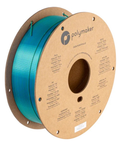 Filamento Polymaker Polylite Dual Silk Colors, 1.75mm - 1kg Color Caribbean Sea Blue-green