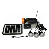 Kit Solar Portátil Iluminación Emergencia Radio Bluetooth