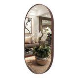 Espelho Decorativo 76cm Oval Vidro Redondo Quarto Sala Banhe