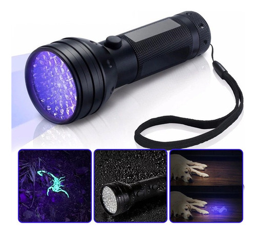 Linterna 51 Led Lampara Uv Ultravioleta Detector De Orina