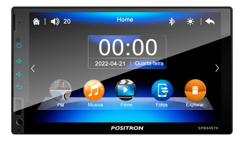 Multimídia Pósitron Sp8345th Espelhamento Android Ios Bt Dvd