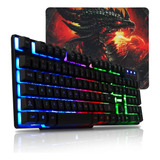 Kit Teclado Gamer Semi Mecanico Led Compatível Pc Ps4 Xbox