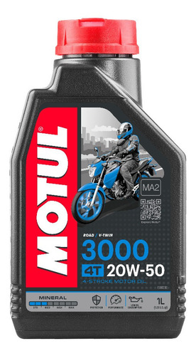 Aceite Moto 4t 3000 20w50 Mineral Motul 1l