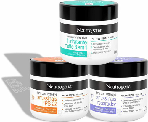 Kit Face Care Neutrogena Antissinais Dia Noite E Hidratante