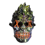 Mascara Led Calavera Tornasol Naranja Halloween