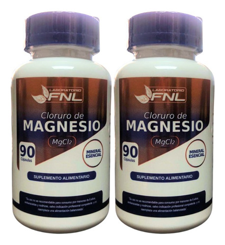 Cloruro De Magnesio Fnl 500 Mg 90 Cápsulas Pack 2 Frascos Df