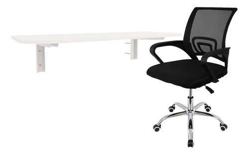 Cadeira Escritório De Diretor Com Base Cromada+ Escrivania