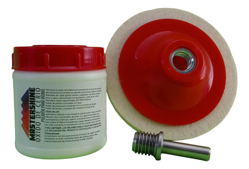 Oxido De Cerio Rojo 100g Disco Fieltro Y Adaptador Taladro