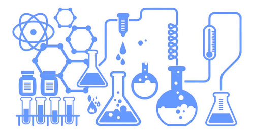 Vinilo Deco Educativo Escuela Laboratorio Química Mod4