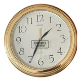 Reloj De Pared Seiko  Elegancia Vintage Dorado Doble Bisel