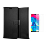 Capa Carteira Para Celular Galaxy A10 + Película De Vidro