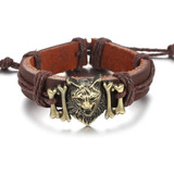 Pulsera De Cuero Lobo Hombre Mujer Moda 2020