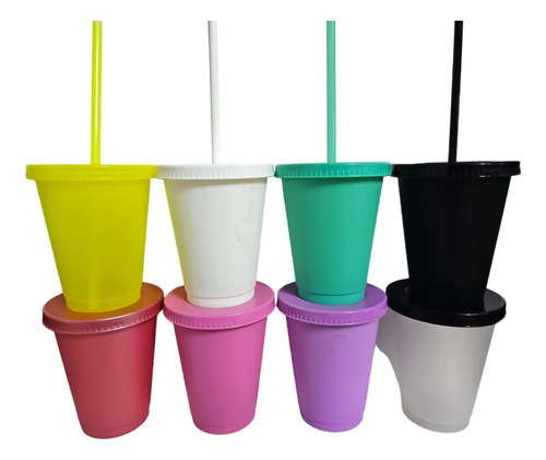 50 Vasos Reusables  Café Frio Y Caliente T/ Star Mini 16oz