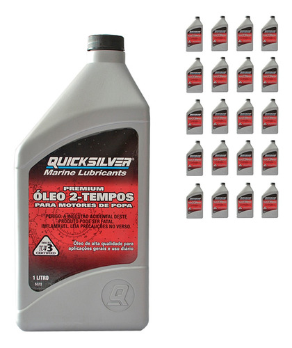 Óleo Motores De Popa 2t Quicksilver Tcw3 1 Litro Kit C/20