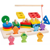 Juego De Pesca Magnético Y Encaje De Madera Montessori