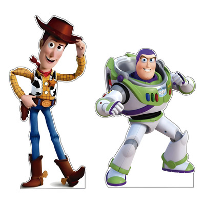 Toy Story, Figuras Decorativas Con Base, Pack 2 Piezas Impreso