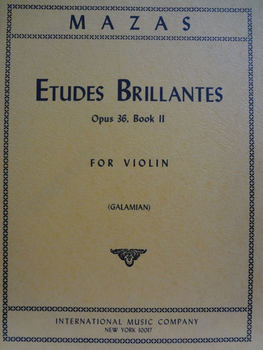 Partitura Violino  Mazas Etudes Brillantes Op. 36 Book 2 