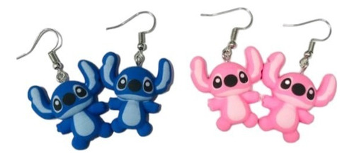 Brinco Infantil Do Lilo & Stitch Em Biscuit Azul Ou Rosa