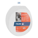 Assento Sanitário Suavit Branco Tigre Almofadado Kit 3 Pçs
