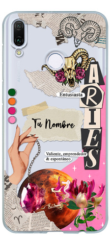 Funda Para Huawei Mujer Signo Zodiaco Aries Con Tu Nombre