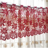 Wubodti Cortinas De Cocina Con Encaje Rojo Navideño, Decorac