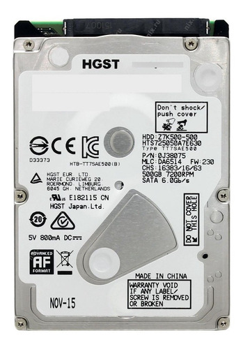 Disco Duro Slim Hitachi Hgst 500gb Portátil/ps3/ps4/xbox 360