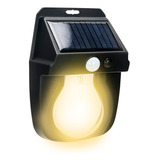 Arandela Solar Led Luz Branco Quente Moderna Parede Muro Top