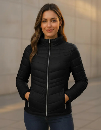 Chamarras Mujer Basica Acolchada Ligera Impermeable | MercadoLibre