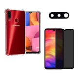 Capinha Para Galaxy A20s + Película Privacidade 3d + Câmera