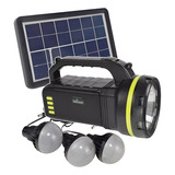 Kit Solar Camping 3 Ampolletas Led Fm Radio Bluetooth Mp3
